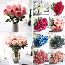 10 Head Artificial Fake Rose Flower Wedding Home Party Bridal Bouquet Decor   263471773235